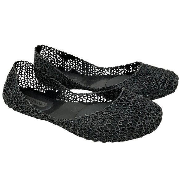 Melissa Campana Papel Ballerina Flats Black US Size 8 EUR 39 Jelly Glitter - Picture 1 of 12